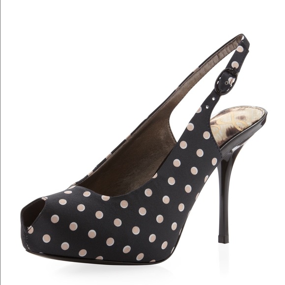 SOLD!!! Sam Edelman Polka Dot Slingback, - Picture 1 of 4