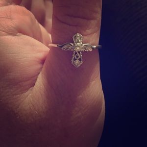 Sterling silver guardian angel ring.