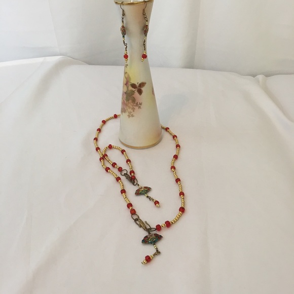 Red & Gold Cloisonné Set