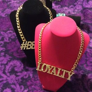 Gold Chain Loyalty Necklace with jewels