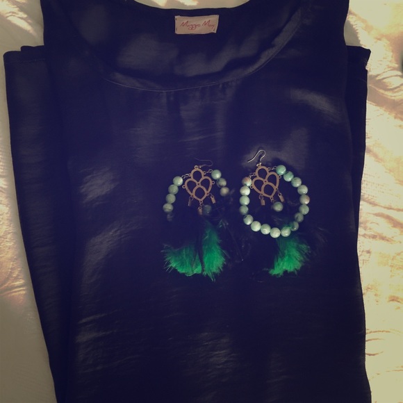 Beautiful feather earrings