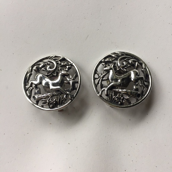 Vintage Sarah Coventry Deer Woodland Earrings