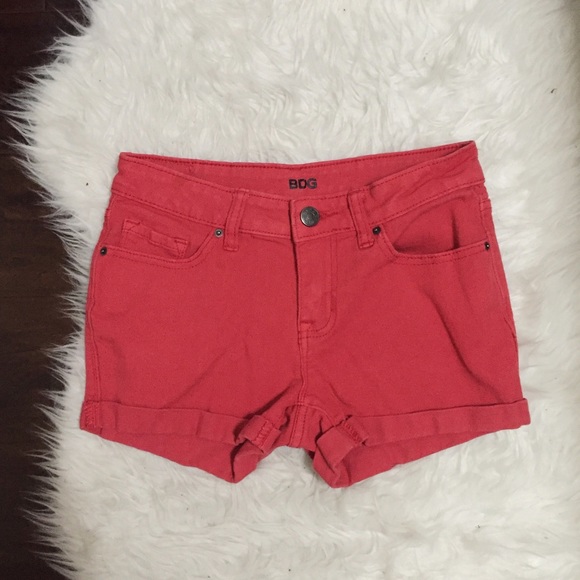 Red BDG Mid-rise Alexa Shorts