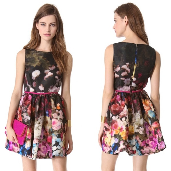 NWOT Red Valentino Hazy Garden Silk Faille Dress