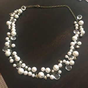 Crystal and pearl necklace