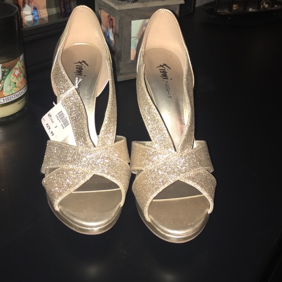 Gold sparkly shoes