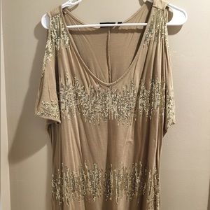 Cold Shoulder Dress Shirt