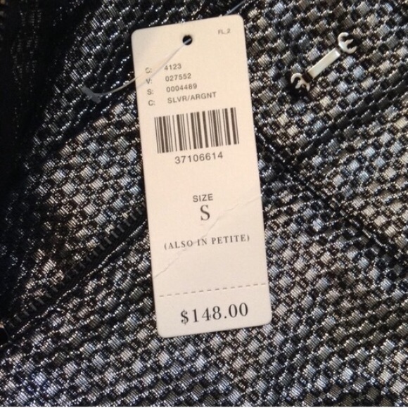 Anthropologie Harlyn metallic silver and black cropped pants - Picture 4 of 4