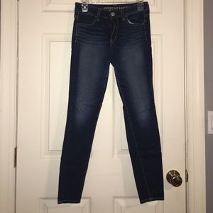 Blue high rise super stretch jeggings