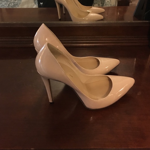 Tan Patent Leather Pumps