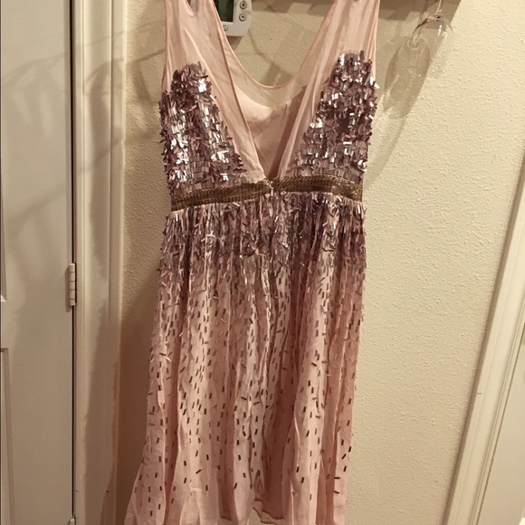 French Connection Pink Sequin Midi Dress - Picture 3 of 4