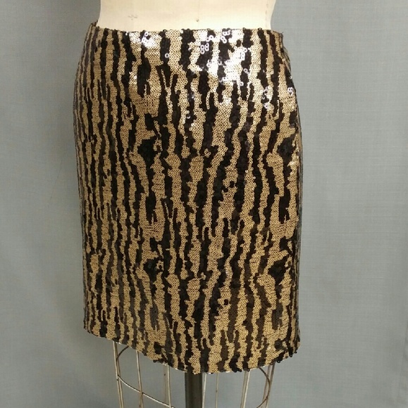 Leopard Sequin Mini SKIRT by TULLE sz Medium - Picture 1 of 4