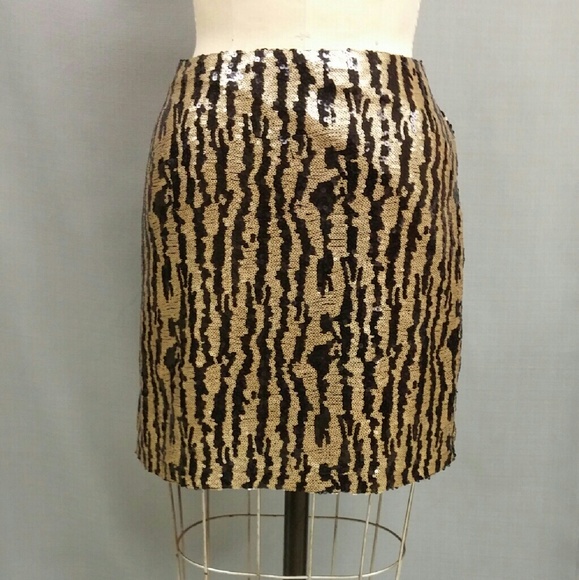 Leopard Sequin Mini SKIRT by TULLE sz Medium - Picture 4 of 4