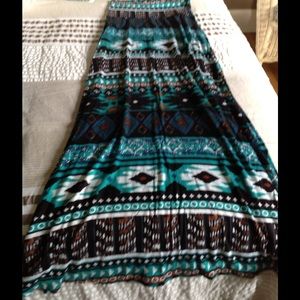 Aztec Print Maxi Skirt