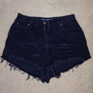 Vintage high-waisted distressed shorts