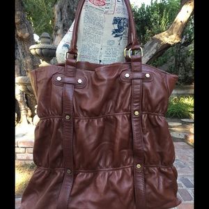 Via Spiga Quilted Brown Leather Bag