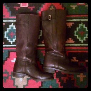 J. Crew Long Brewster Field Riding Leather Boots