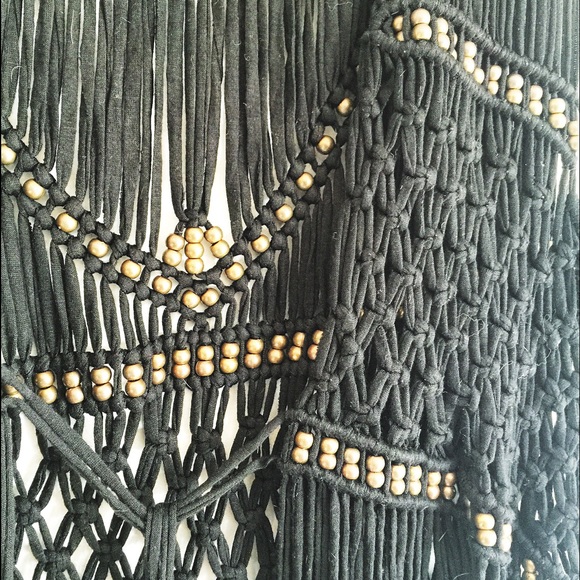 ✨Boho Chic Weaved, Beaded, Fringe Cover Up✨ - Picture 3 of 3