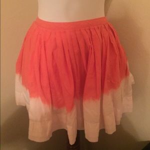Coral and white skirt