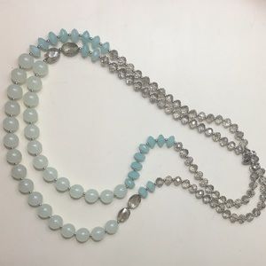 LOFT Multi-strand Crystal & Jade Beaded Necklace