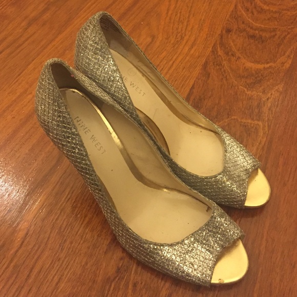 Nine West Sparkle Peeptoe Heels