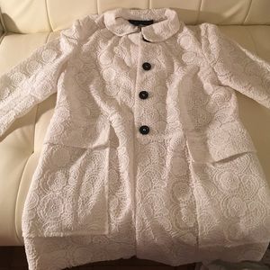 Zara White Lace Blazer size M