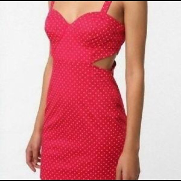Urban Outfitters Kimchi Blue Pink Polka Dot Dress