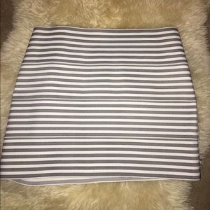 Express stripe banded skirt
