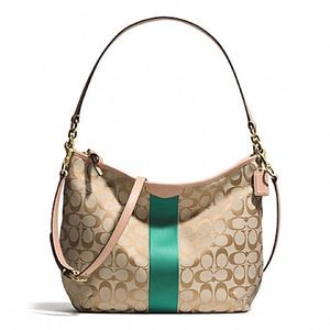 COACH SIGNATURE STRIPE CONVERTIBLE HOBO