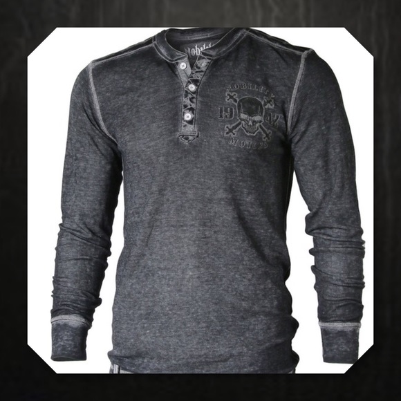 🎉Men's Party HP🆕Acid Wash  Men Henley Thermal - Picture 2 of 4