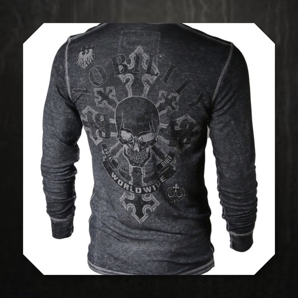 🎉Men's Party HP🆕Acid Wash  Men Henley Thermal - Picture 3 of 4