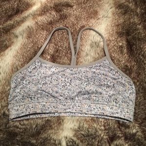 NWOT lululemon Flow Y Bra sz 6 gray floral