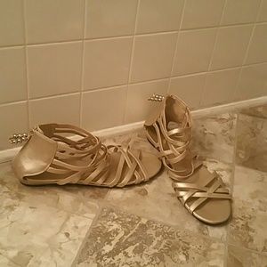 Gold gladiator sandals