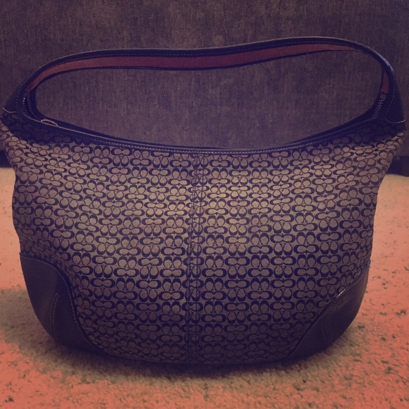 Coach Black Signature Hobo Bag