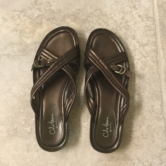 Cole Haan G Series Nike Air Bronze Leather Sandals