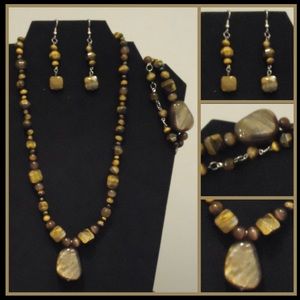 Natural Tigers Eye jewelry set
