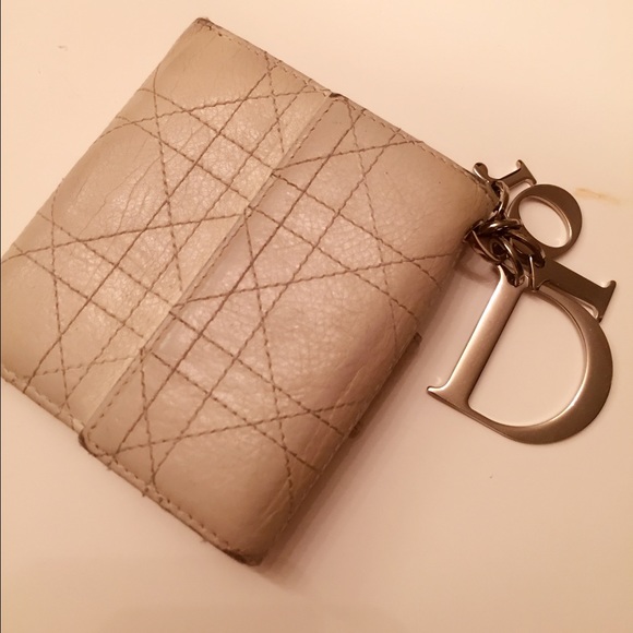 Authentic Lady DIOR lambskin white wallet