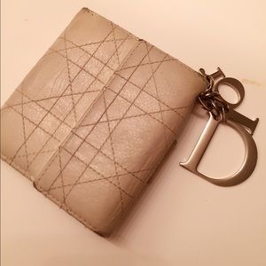 Authentic Lady DIOR lambskin white wallet