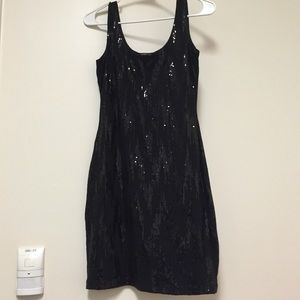 Black Sleeveless Sequin Bodycon Dress