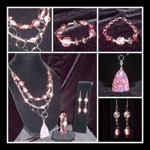 Purple Agate jewelry set