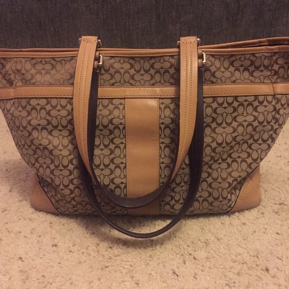 Coach Khaki Multi-function Travel Beige Diaper Bag