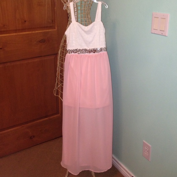 Pink and white gown
