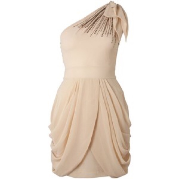 one shoulder tulip dress