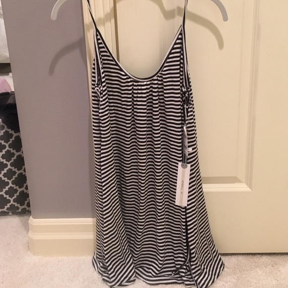Black and white striped tank top dress