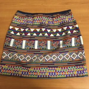 High Waisted Tribal Print Neon Skirt