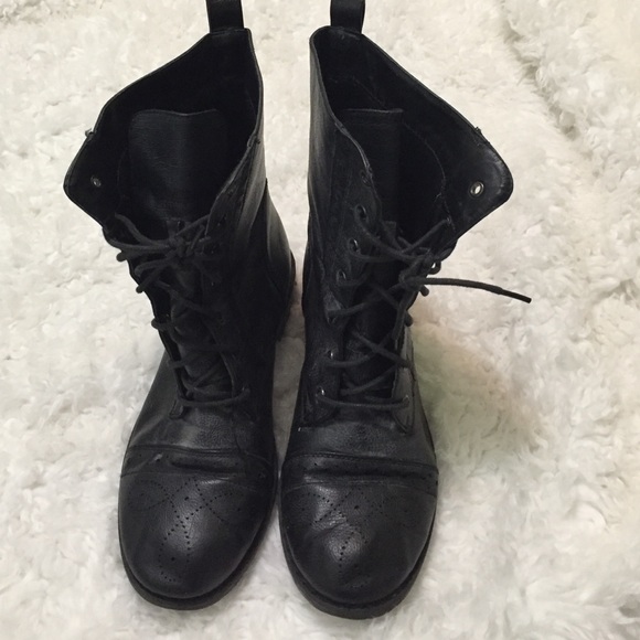 Charcoal combat boots