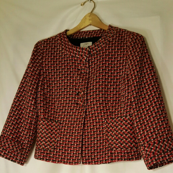 Ann Taylor  Loft Hounds Tooth Jacket
