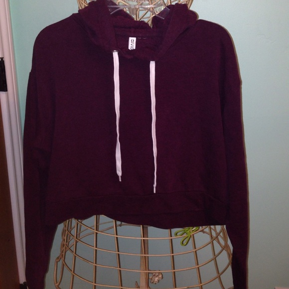 Red crop top sweatshirt