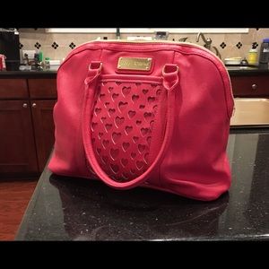 SOLD Betsey Johnson Pink Heart Cutout Handbag