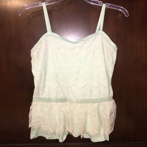Arizona Jeans Co. Mint Lace Tank Top